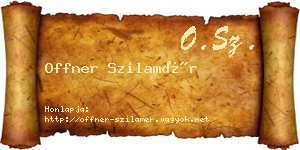 Offner Szilamér névjegykártya